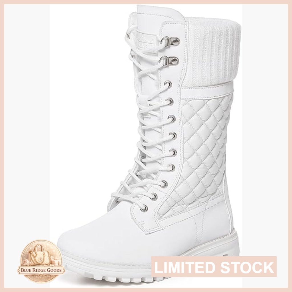 Faux Fur Lined Waterproof Snow Boots Thermal Winter Calf Combat Style
